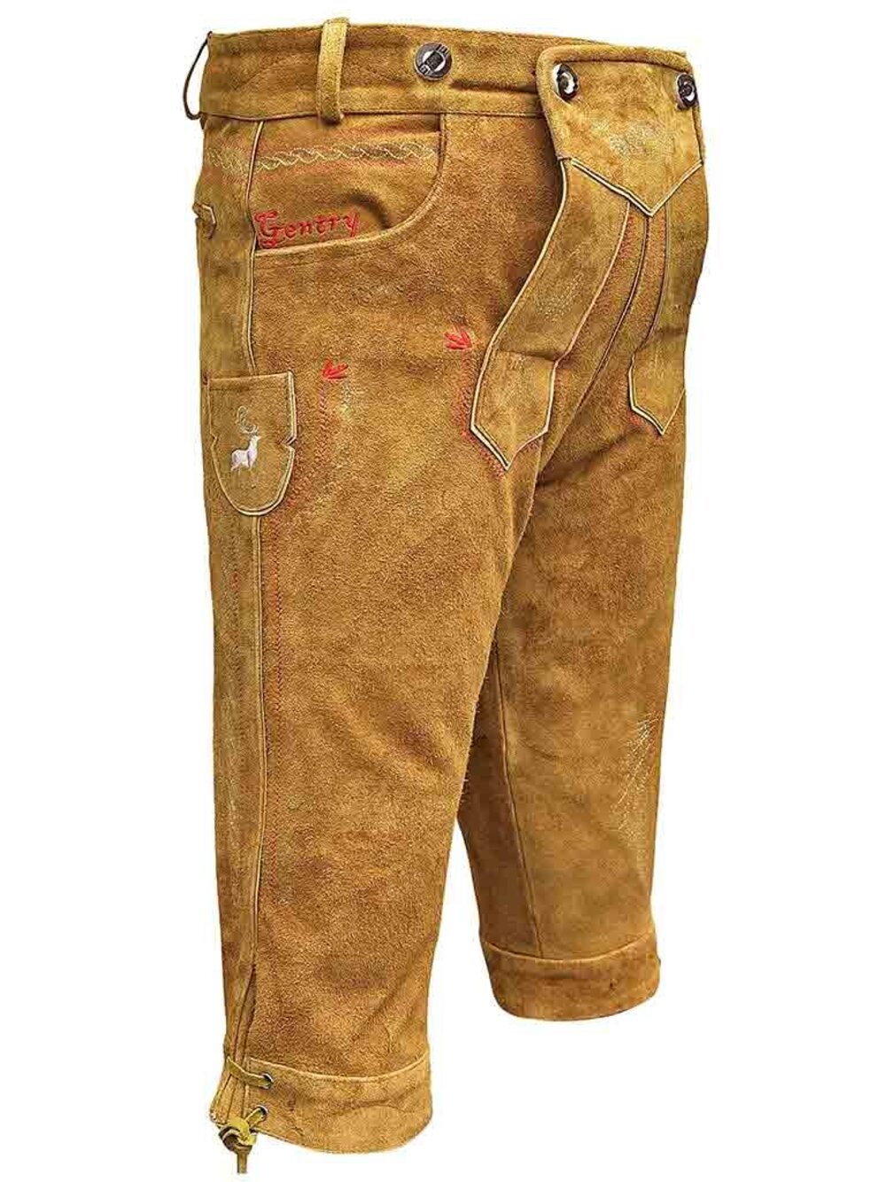 Men’s Bavarian Kniebundhosen Zimmer Oktoberfest Wear Golden Brown - Picture 6 of 12